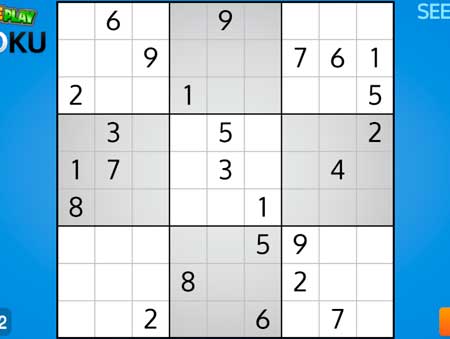 Игра Игра Судоку онлайн. Скриншот 2