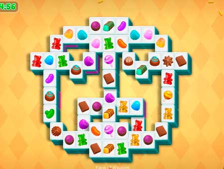 Игра Игра Маджонг онлайн. Конфеты. Скриншот 2