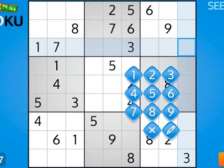 Игра Игра Судоку онлайн. Скриншот 3
