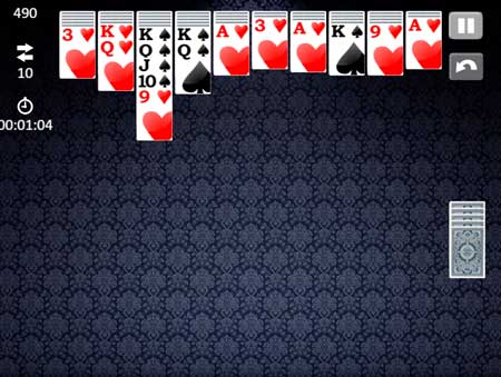 Игра Пасьянс Паук классический. Скриншот 2