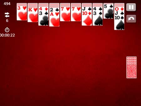 Игра Пасьянс Паук классический. Скриншот 3