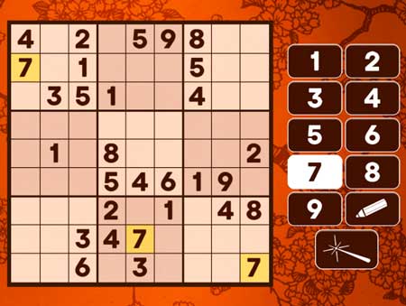 Игра Судоку онлайн. Скриншот 4