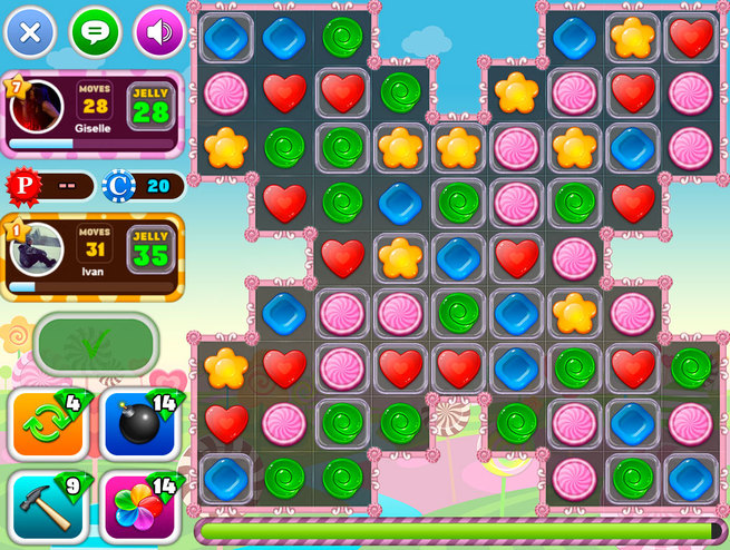 Игра Три в ряд - Конфетная Сага. Скриншот 1 Игра Три в ряд - Конфетная Сага. Скриншот 1